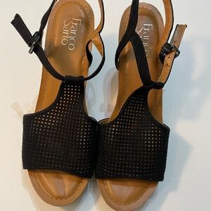 Franco Sarto Black and Tan Sandals Size 10M SB-B2